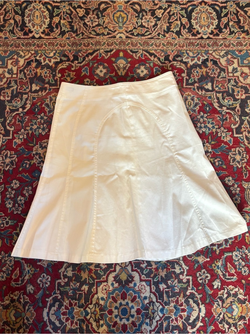 Vintage Cream A-Line Panel Skirt
